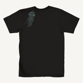 Black Jellyfish T-Shirt - Hand-Printed on Organic Cotton/Poly Blend